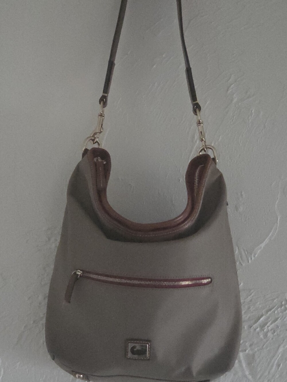 Dooney & Bourke Nylon Shoulder Bag With Leather Strap, Slouchy